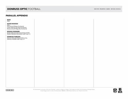 2020 Panini Donruss Optic Football Mega Box (Blue Hyper Parallels)