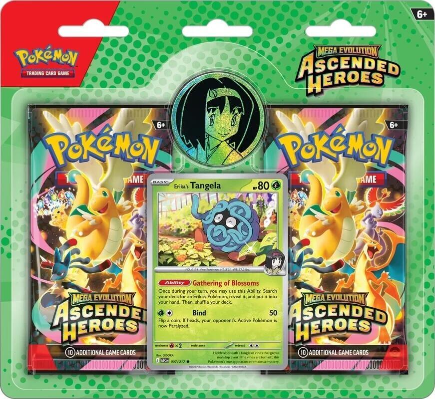 Mega Evolution: Ascended Heroes Collection 2 Pack Coin Larry/Erika