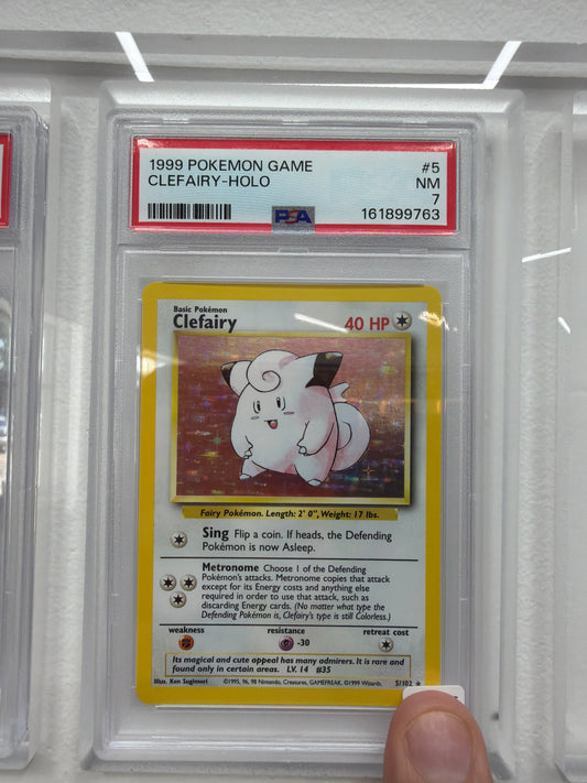 1999 POKEMON GAME CLEFAIRY HOLO #5 PSA NEAR MINT 7