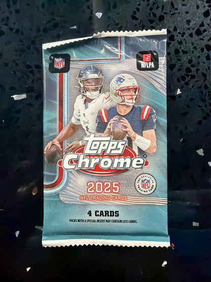 2025 Topps Chrome Football Blaster Pack (4 Cards)