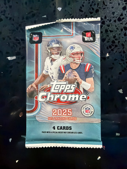 2025 Topps Chrome Football Blaster Pack (4 Cards)