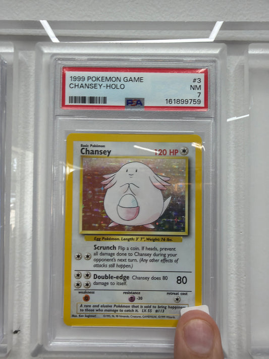 1999 POKEMON GAME CHANSEY HOLO #3 PSA NEAR MINT 7