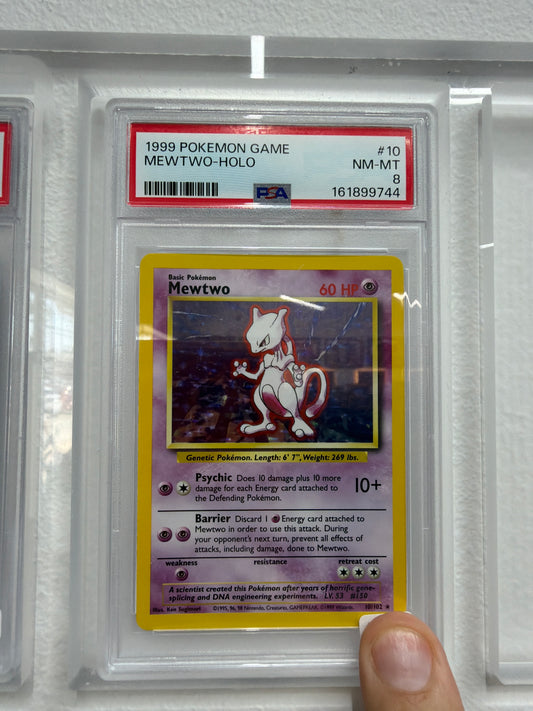 1999 POKEMON GAME MEWTWO HOLO #10 PSA NEAR MINT 8