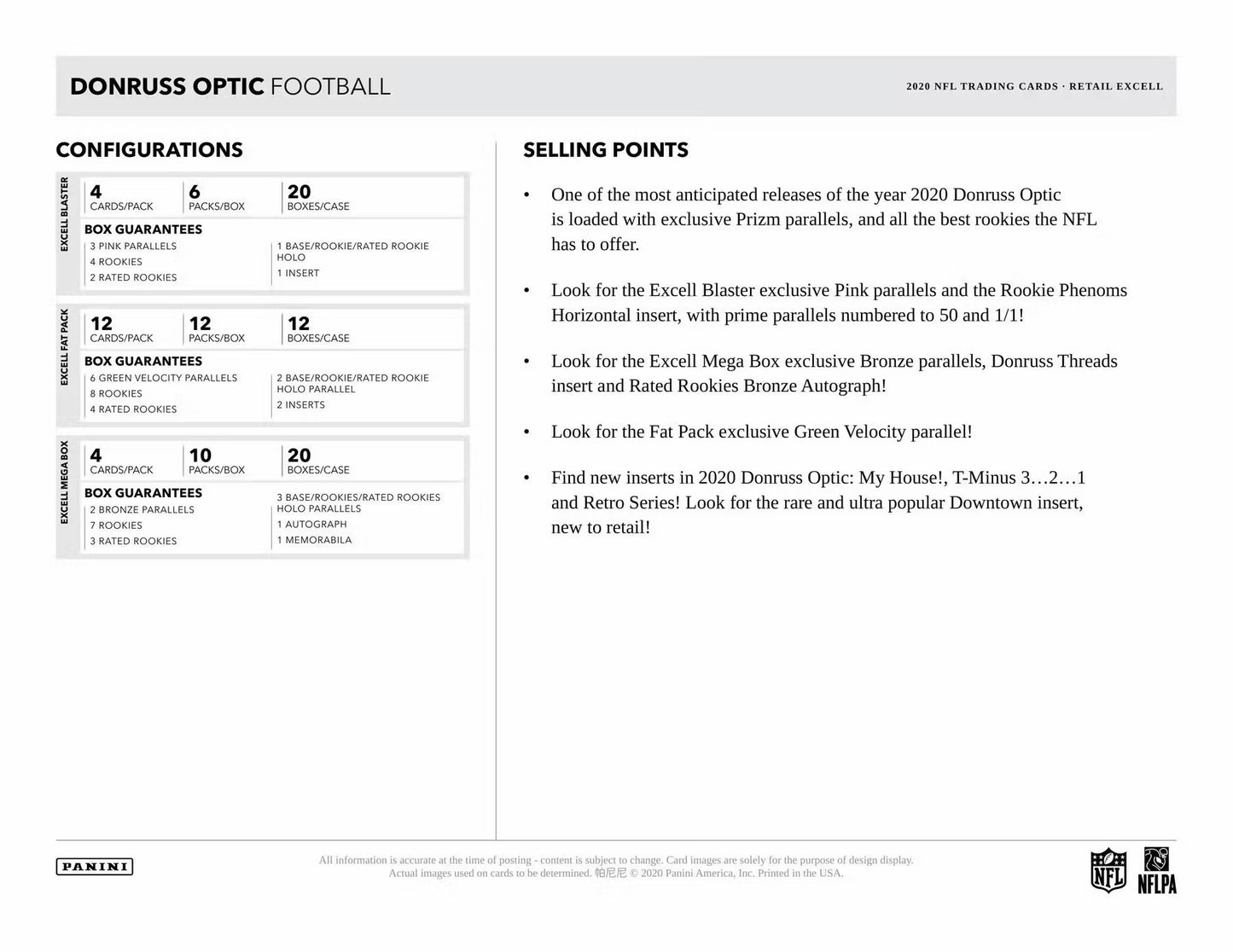 2020 Panini Donruss Optic Football Mega Box (Blue Hyper Parallels)