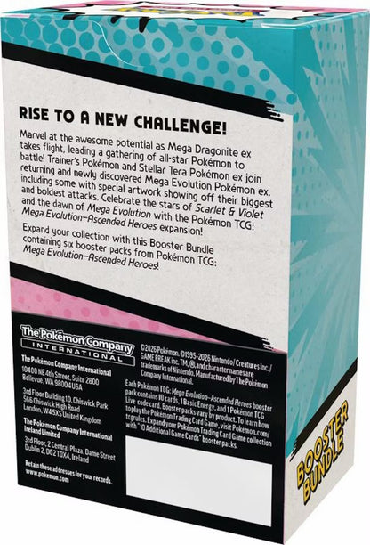 Pokémon Tcg: Mega Evolution- Ascended Heroes Booster Bundle