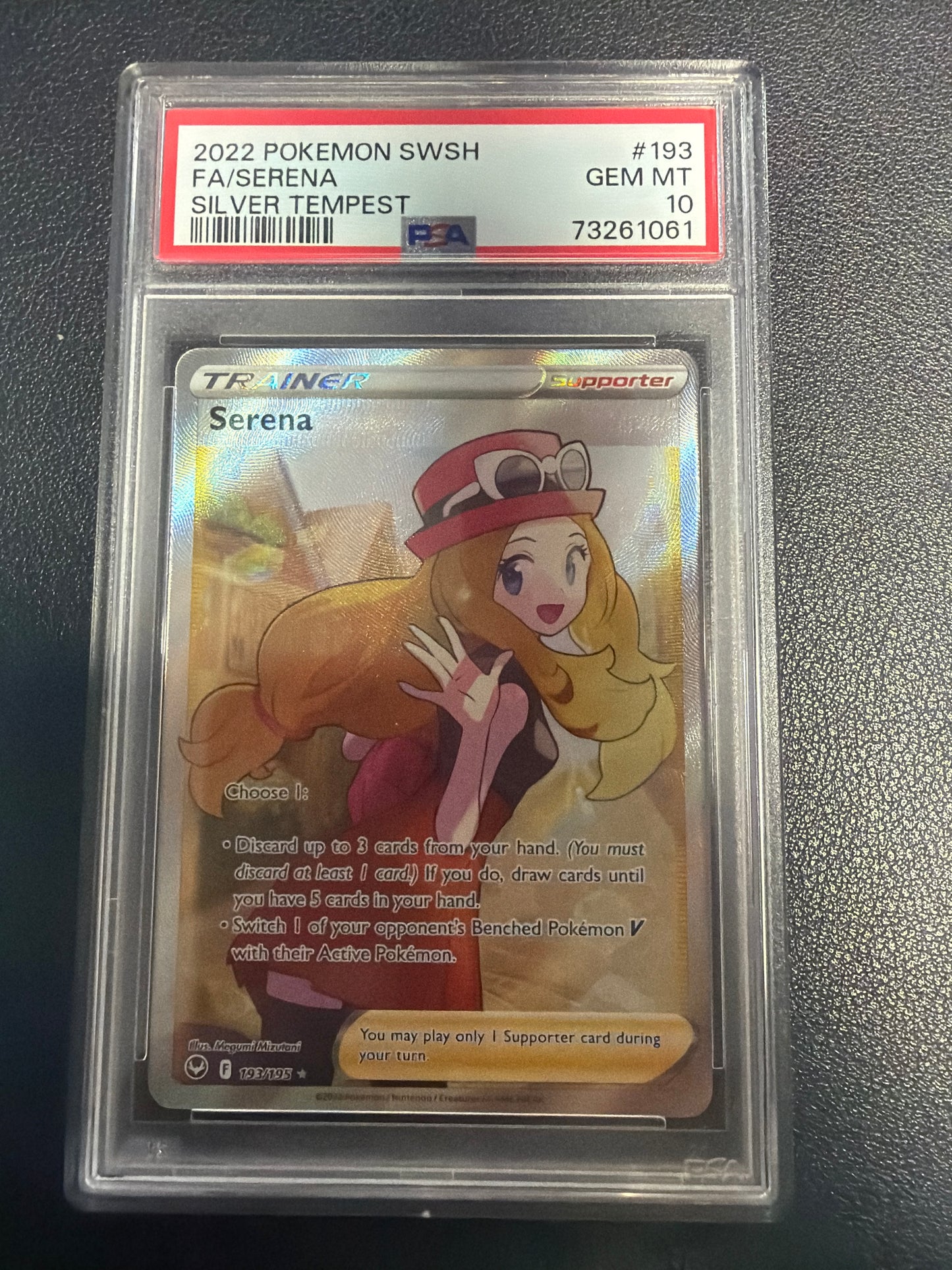 2022 POKEMON SWSH FA/SERENA SILVER TEMPEST #193 PSA GEM MINT 10