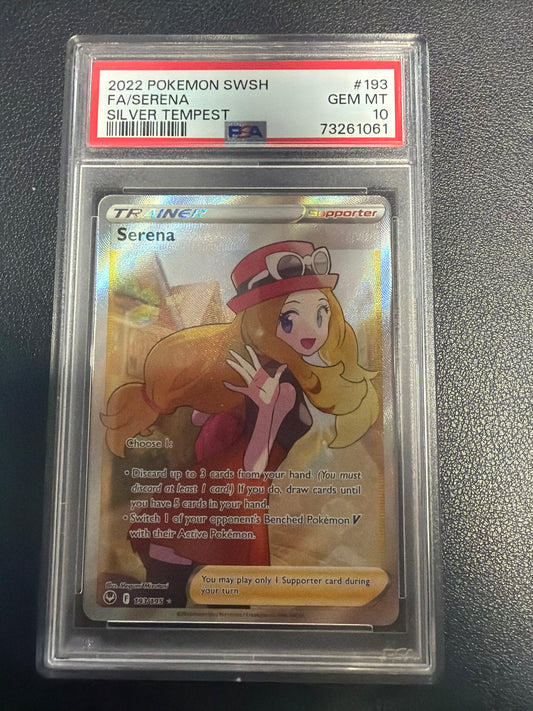 2022 POKEMON SWSH FA/SERENA SILVER TEMPEST #193 PSA GEM MINT 10