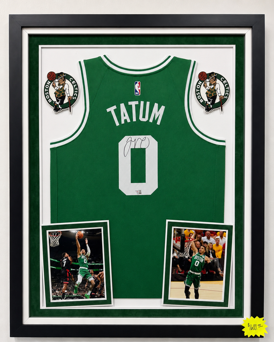 Jayson Tatum Signed Jersey - Deluxe Framed Kelly Green Nike Icon Edition Swingman