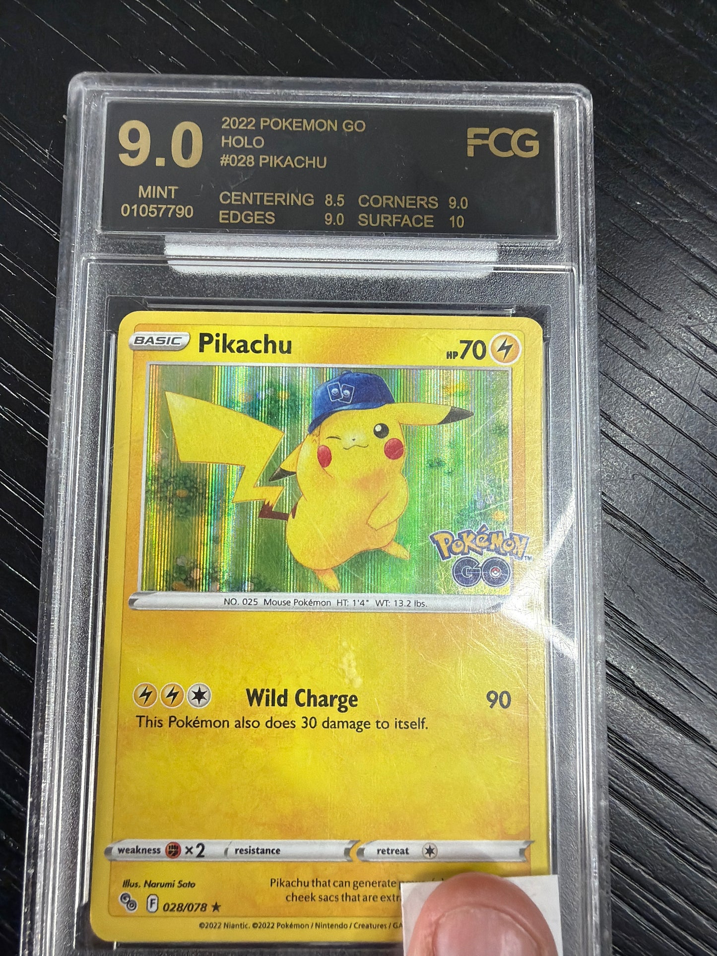 2022 POKEMON Go PIKACHU #028 HOLO FCG MINT 9