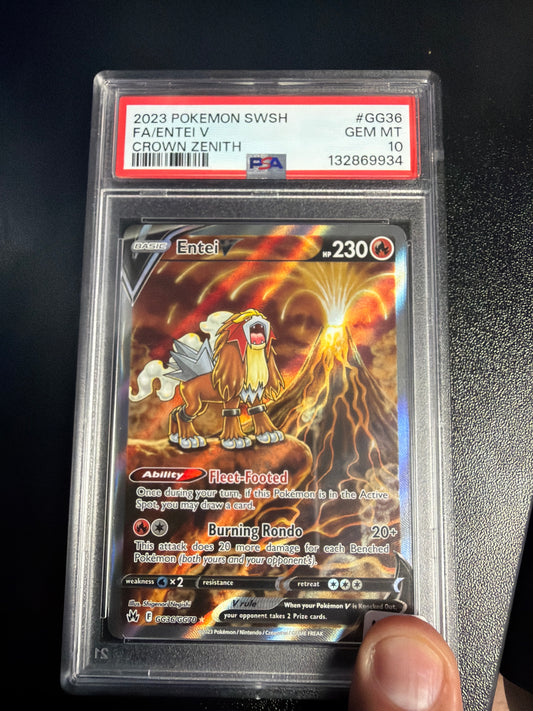 2023 POKEMON SWSG FA/ENTEI V CROWN ZENITH #GG36 PSA GEM MINT 10