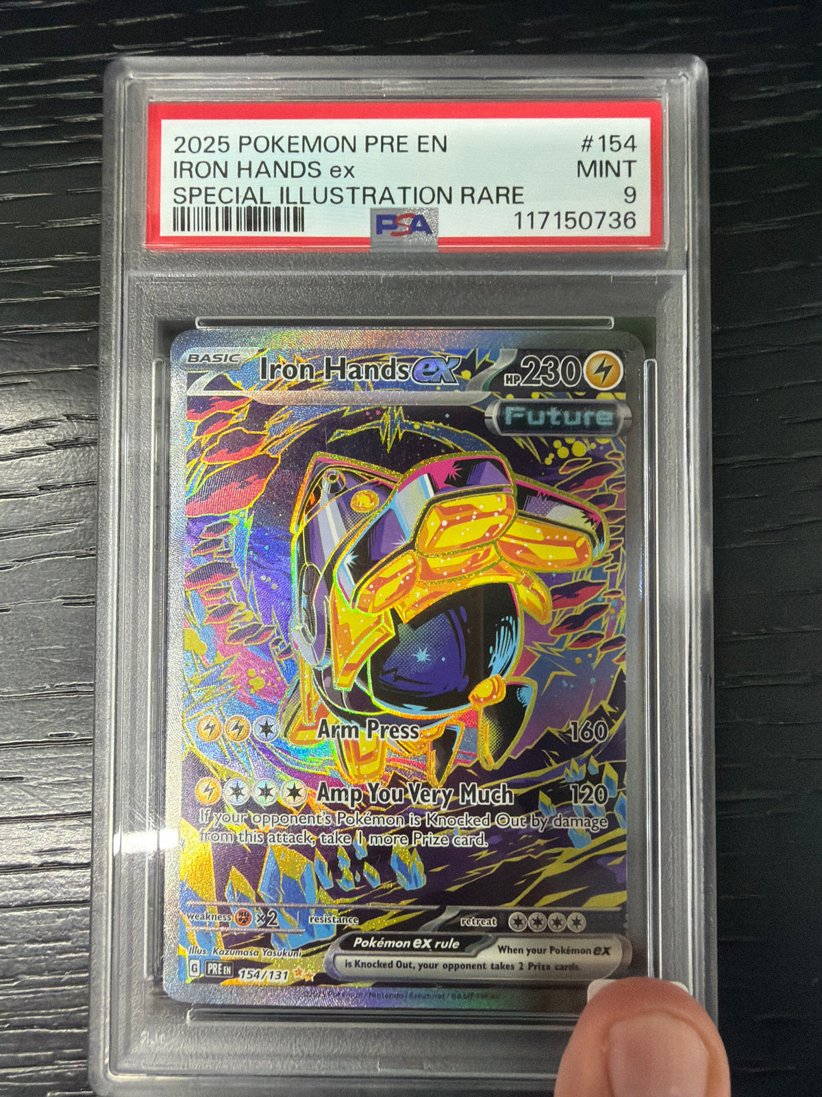 2025 POKEMON PRE EN IRON HANDS EX SPECIAL ILLUSTRATION RARE PSA 9