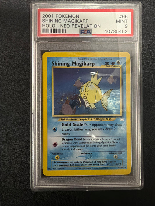 2001 POKEMON SHINING MAGIKARP HOLO- NEO REVELATIONS #66 PSA MINT 9
