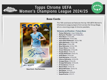 2024/25 Topps Chrome UEFA Women's Champions League Soccer Hobby Box