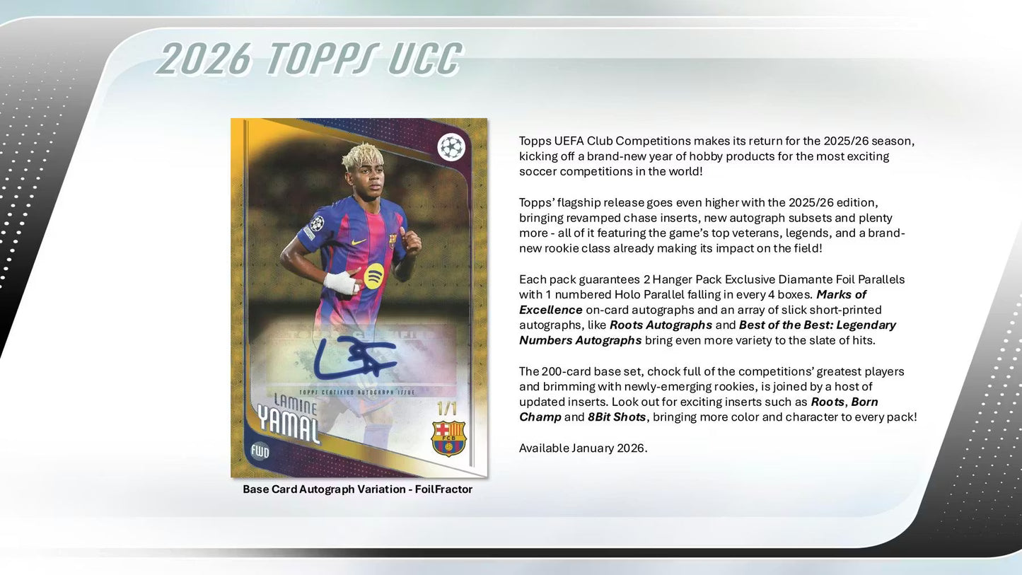 2025/26 Topps UEFA Club Competitions Soccer Hanger Box