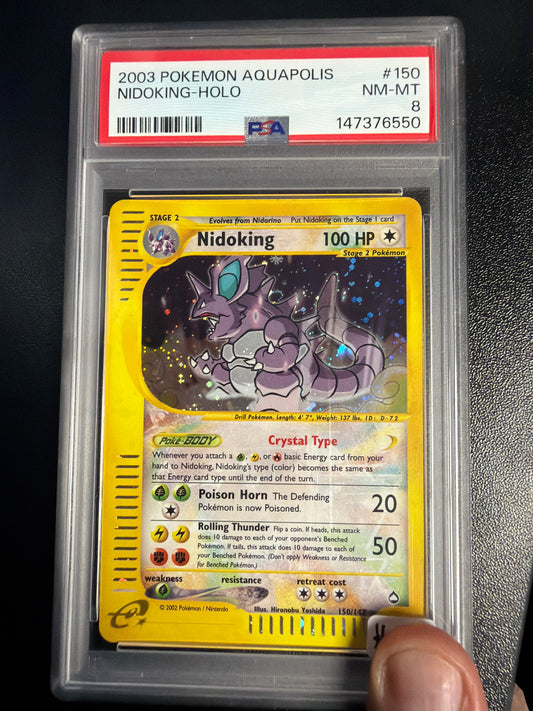 2003 POKEMON AQUAPOLIS NIDOKING HOLO #150 PSA NEAR MINT 8
