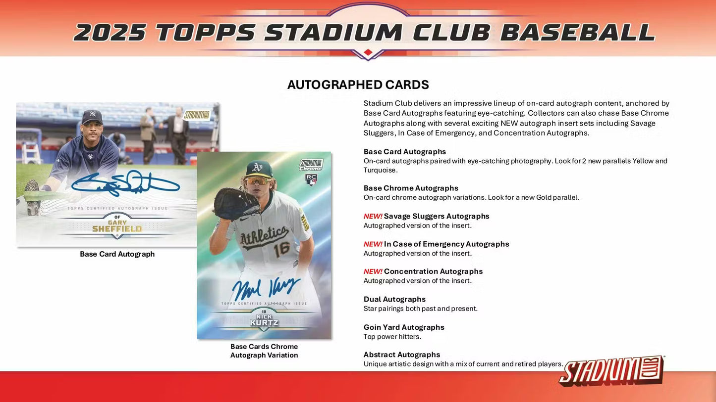 2025 Topps Stadium Club Baseball Fat Pack