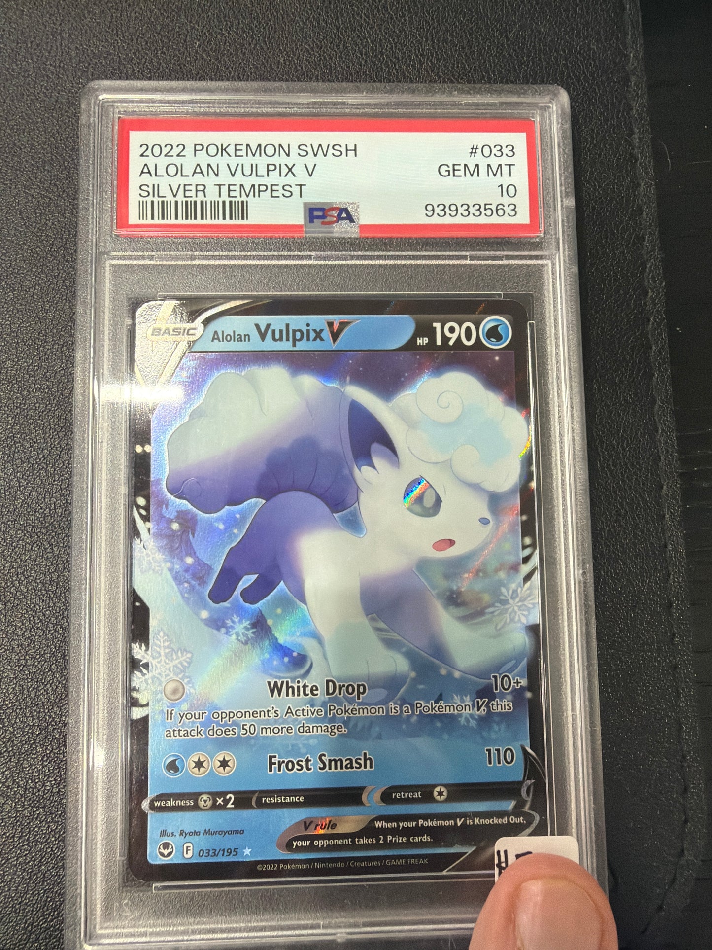 2022 POKEMON SWSH ALOLAN VULPIX V SILVER TEMPEST #033 PSA GEM MINT 10