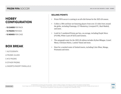 2025/26 Panini Prizm FIFA Soccer Hobby Box