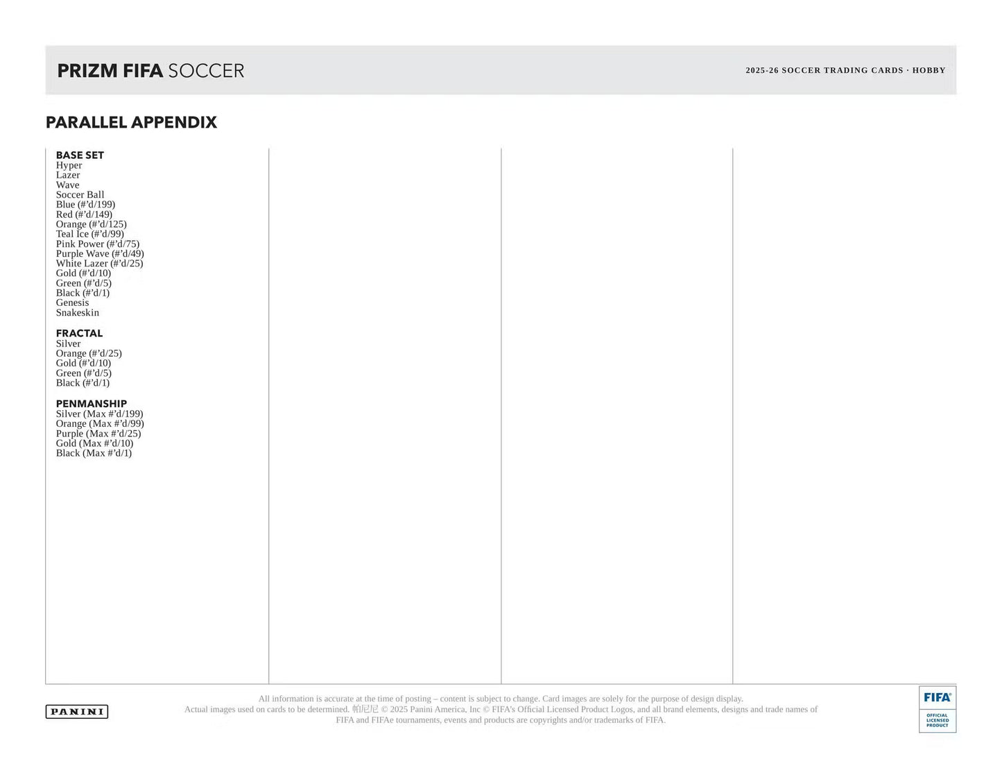 2025/26 Panini Prizm FIFA Soccer Hobby Box