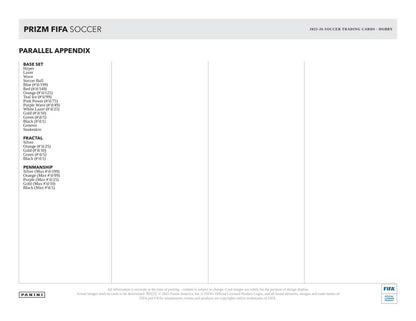 2025/26 Panini Prizm FIFA Soccer Hobby Box