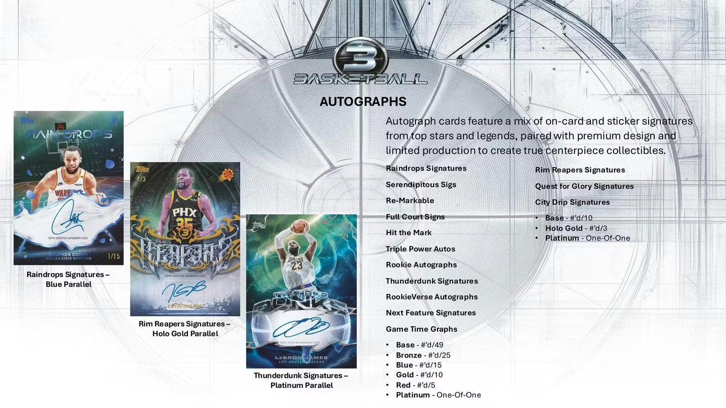 2025/26 Topps Three Basketball Hobby Box