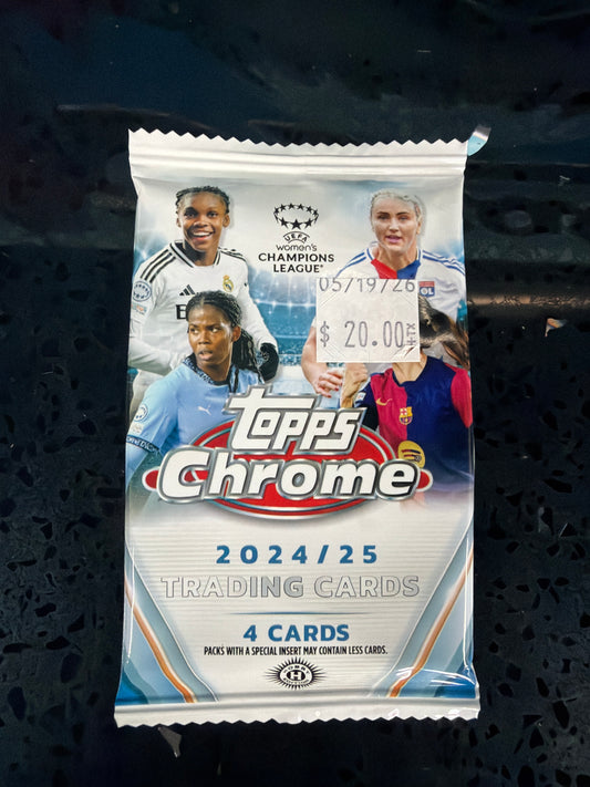 2024/25 Topps Chrome UEFA Women's Champions League Soccer Hobby Pack