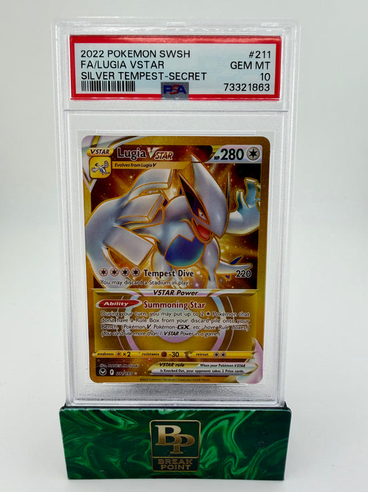 2022 POKEMON SWSH FA/LUGIS VSTAR SILVER TEMPEST-SECRET #211 PSA GEM MINT 10