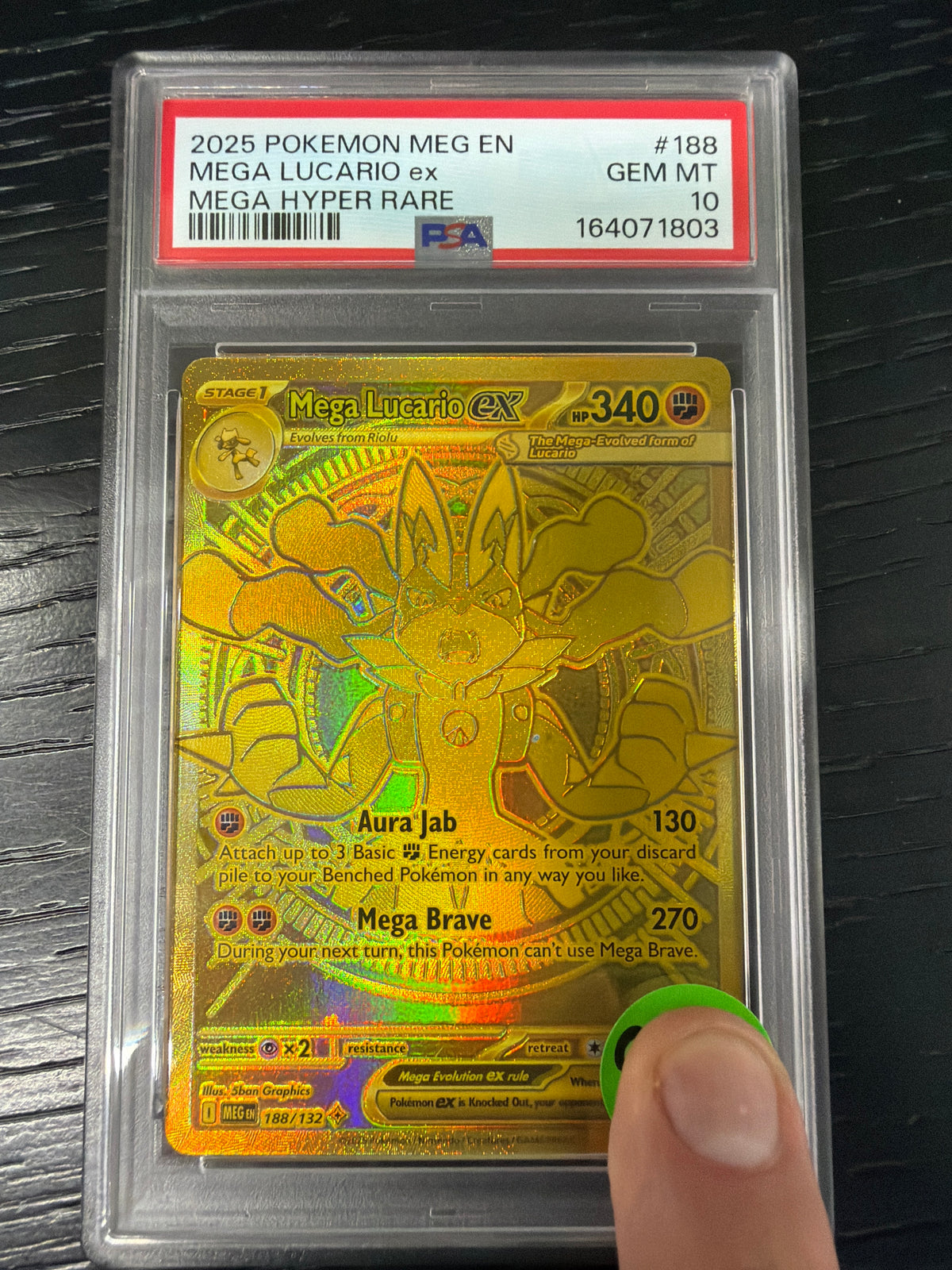 2025 POKEMON MEG EN MEGA LUCARIO EX MEGA HYPER RARE #188 PSA GEM MINT 10