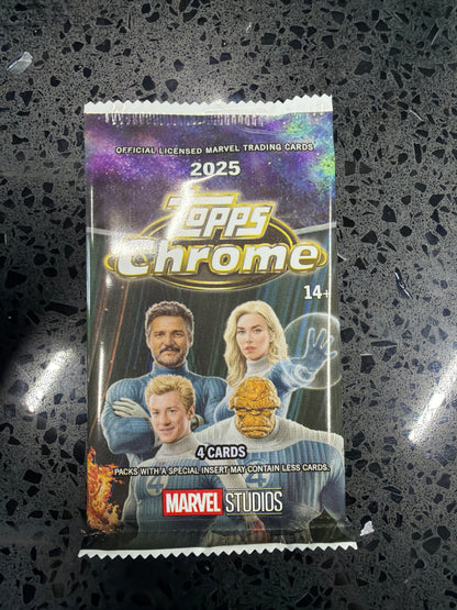 2025 Topps Marvel Studios Chrome Blaster Pack (4 Cards)