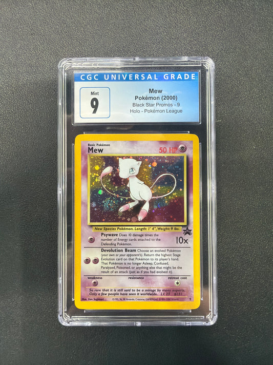 Mew • WoTC Promo Pokemon Black Star Promos Holo Pokemon League • 09/53 CGC MINT 9