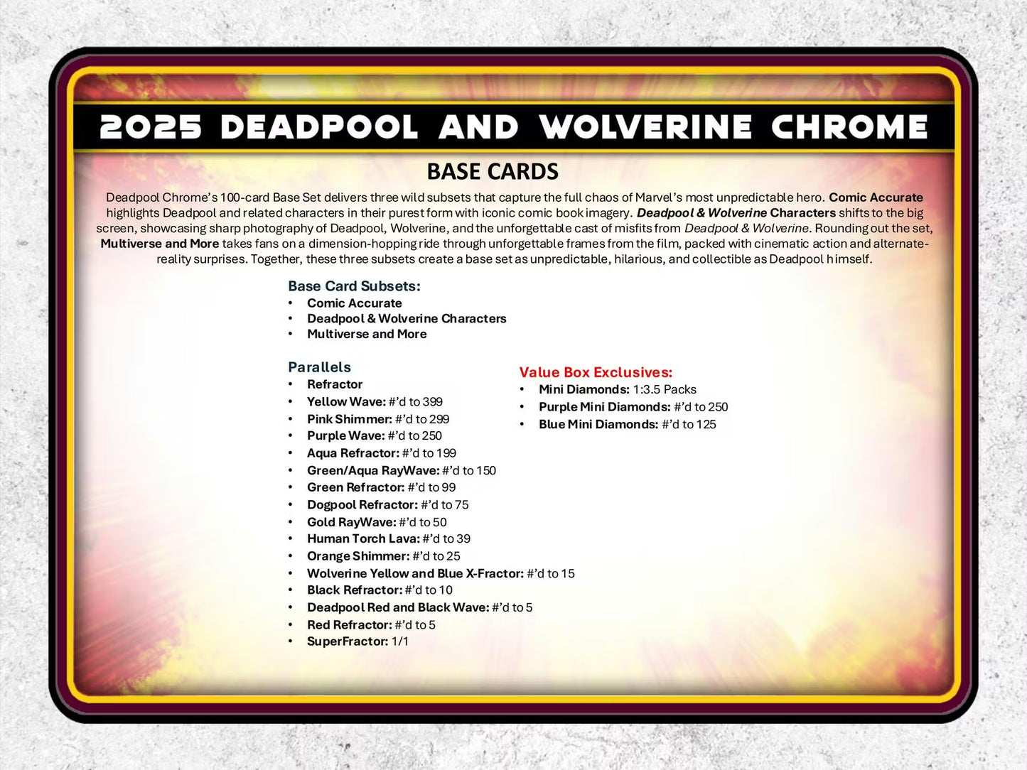 2025 Topps Deadpool Chrome Blaster Box