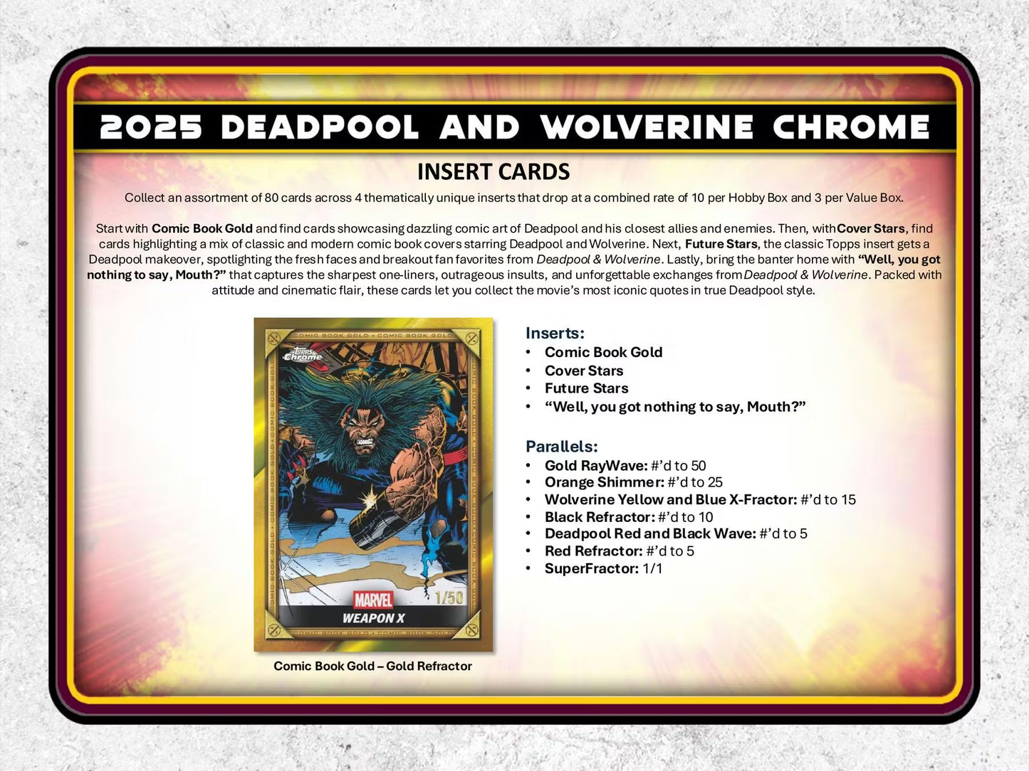 2025 Topps Deadpool Chrome Blaster Box