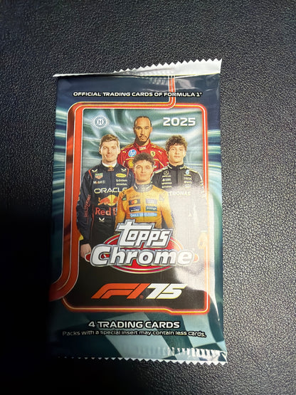 2025 Topps Chrome F1 Formula 1 Hobby Pack (4 Cards)