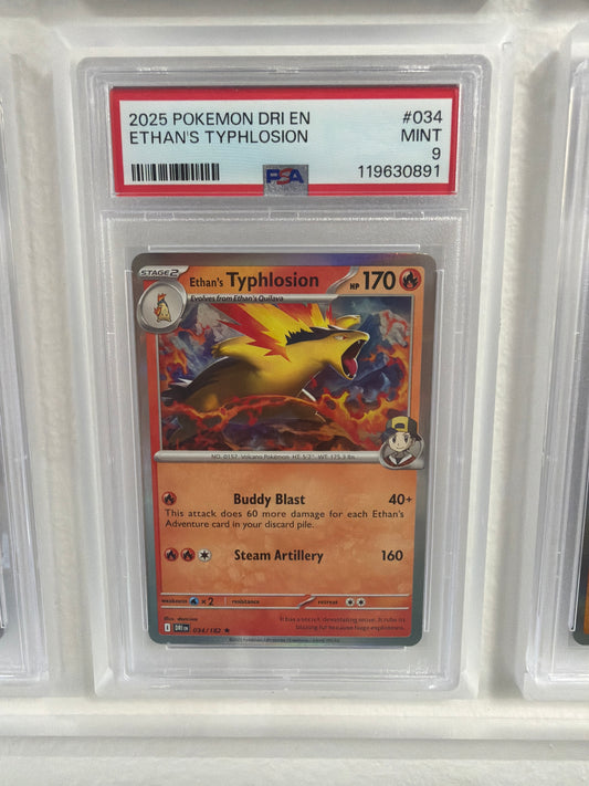 2025 POKEMON DRI EN ETHANS TYPHLOSION #34 PSA MINT 9