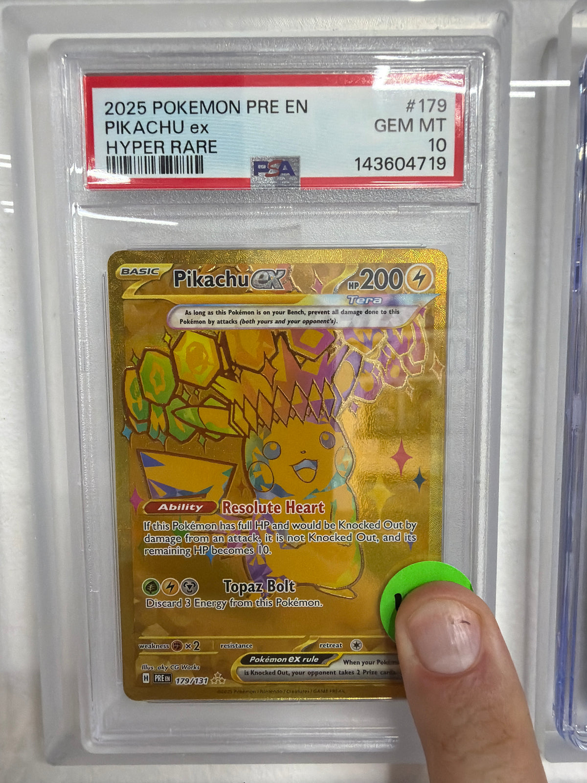 2025 POKEMON PRE EN PIKACHU EX HYPER RARE #179 PSA GEM MINT 10