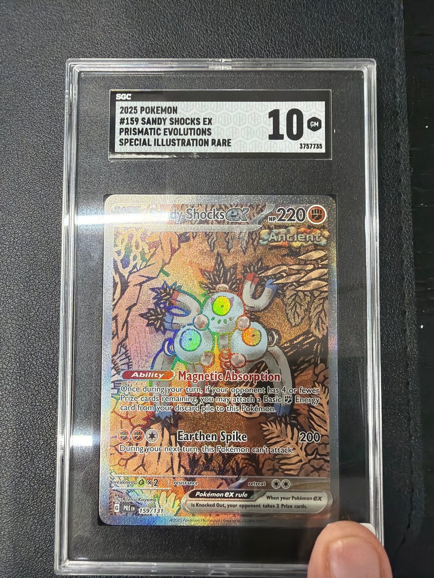 2025 POKEMON #159 SANDY SHOCKS EX PRISMATIC EVOLUTIONS SPECIAL ILLUSTRATION RARE SGC 10