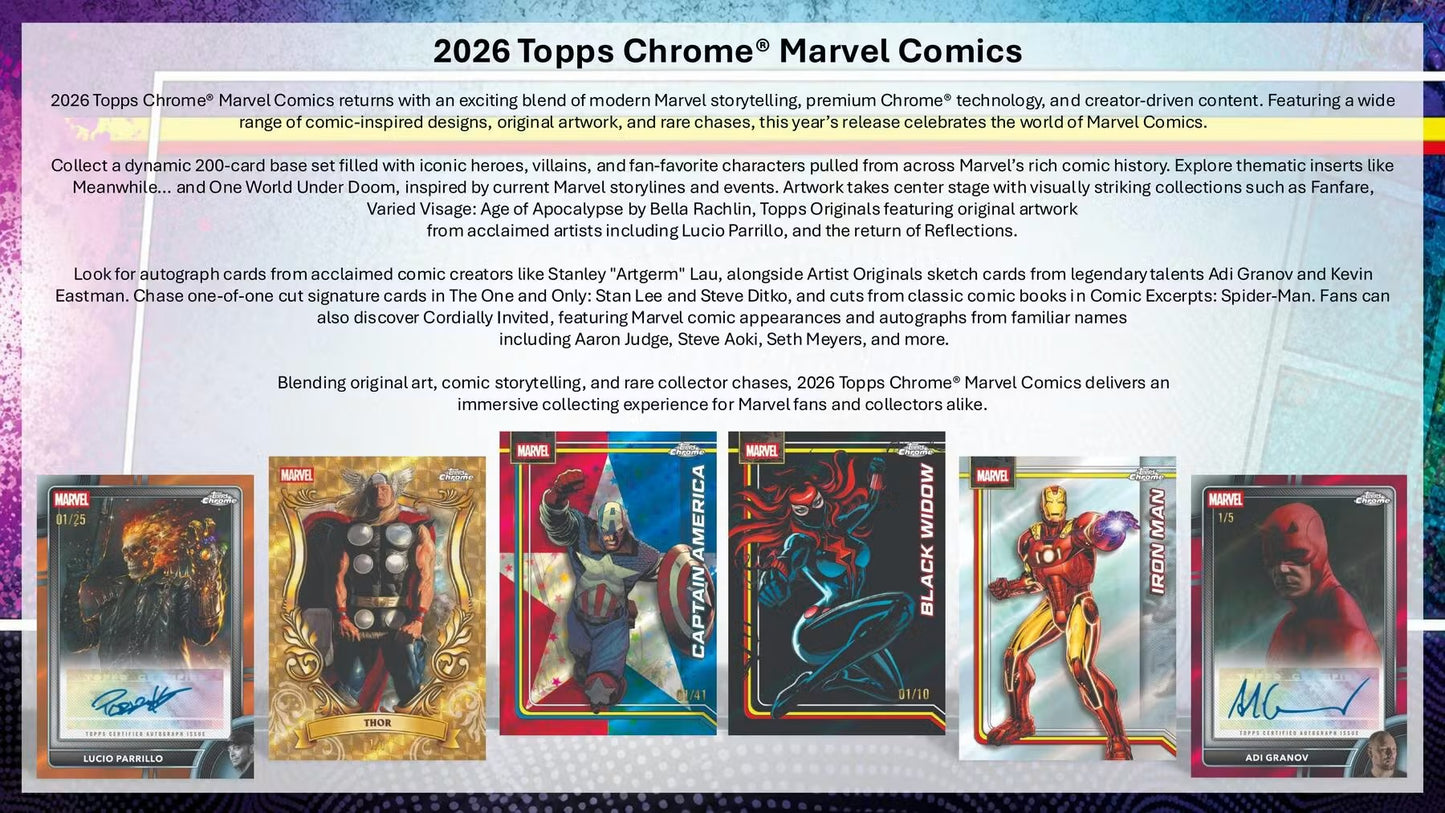 2026 Topps Marvel Comics Chrome Hobby Box