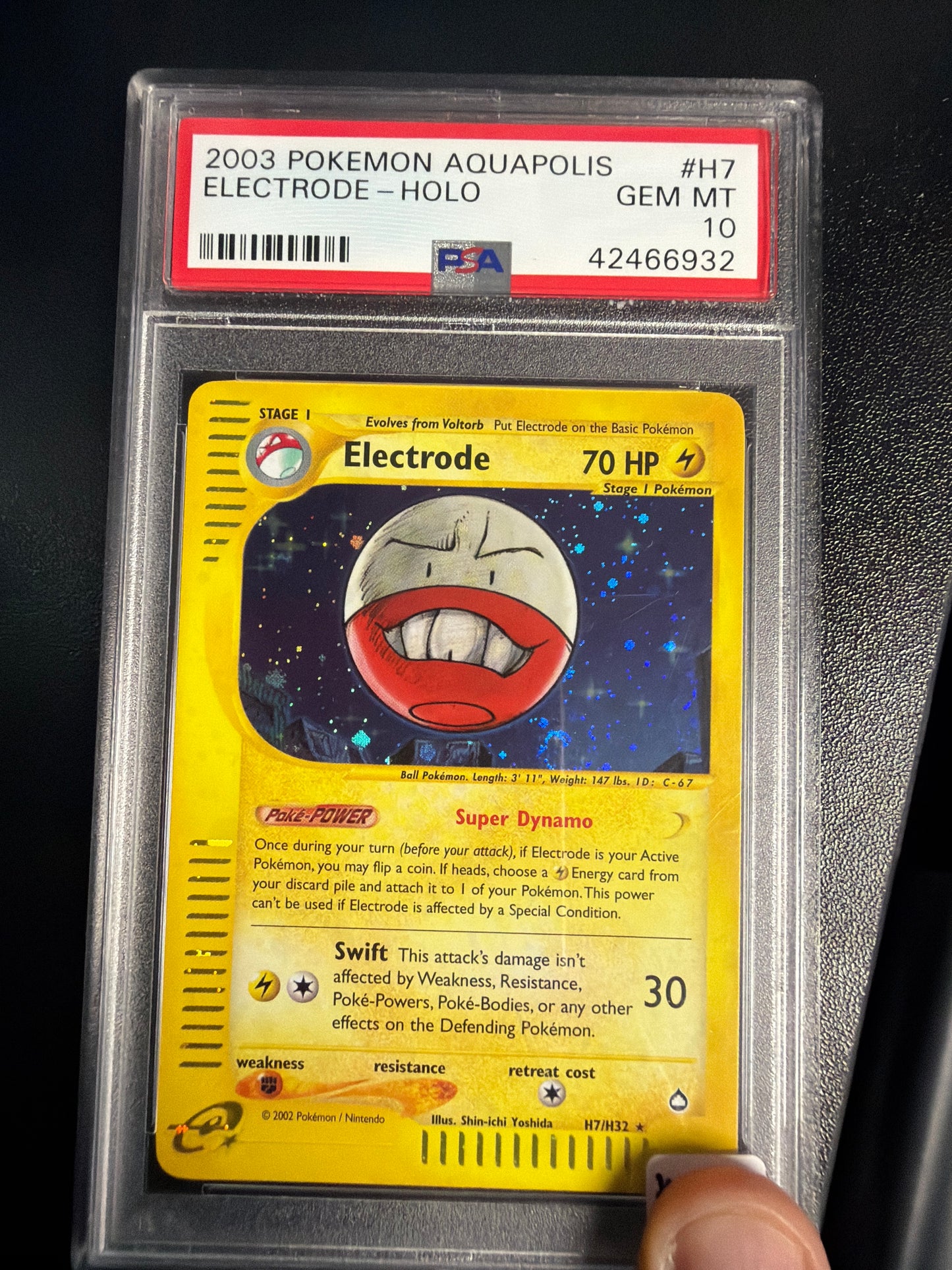 2003 POKEMON AQUAPOLIS ELECTRODE HOLO #H7 PSA GEM MINT 10