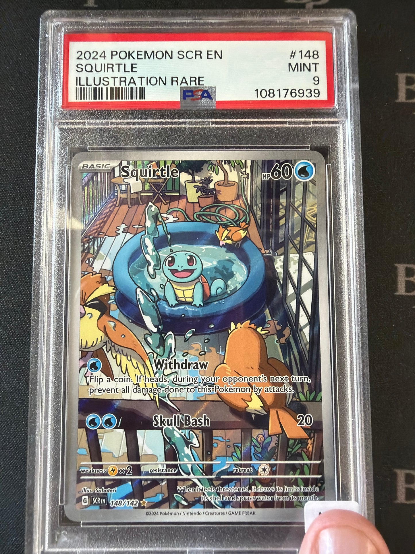 2024 POKEMON SCR EN SQUIRTLE ILLUSTRATION RARE #148 PSA MINT 9