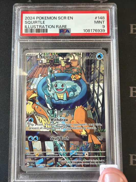 2024 POKEMON SCR EN SQUIRTLE ILLUSTRATION RARE #148 PSA MINT 9