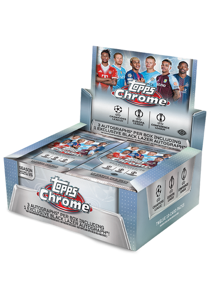 2025/26 Topps Chrome UEFA Club Competitions Soccer Hobby Jumbo Box