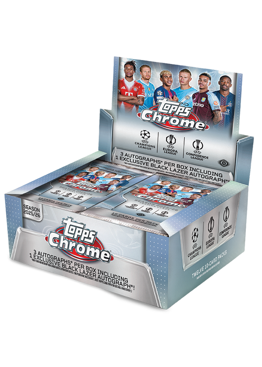 2025/26 Topps Chrome UEFA Club Competitions Soccer Hobby Jumbo Box