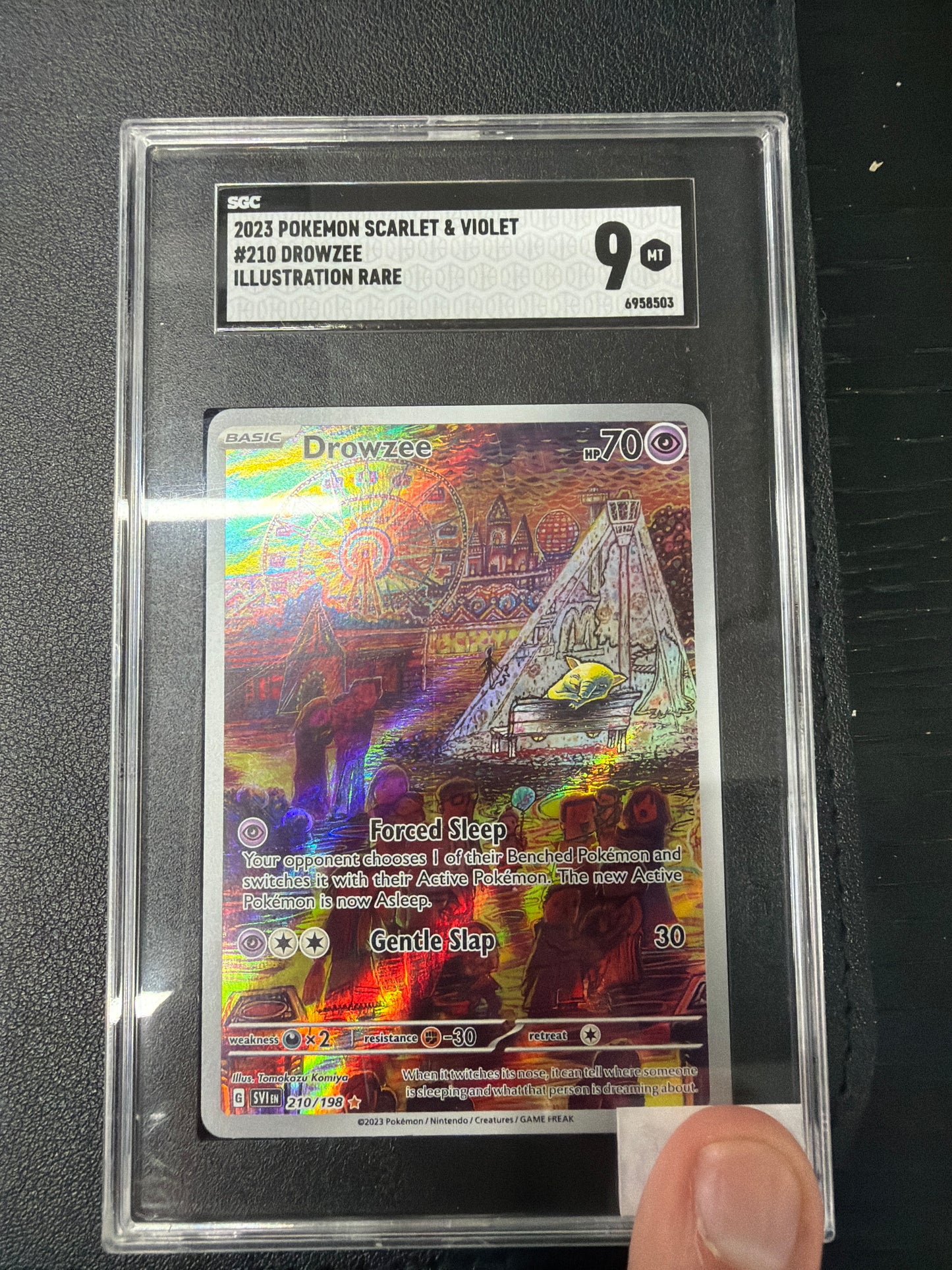 2023 POKEMON SCARLET & VIOLET #210 DROWZEE ILLUSTRATION RARE SGC 9