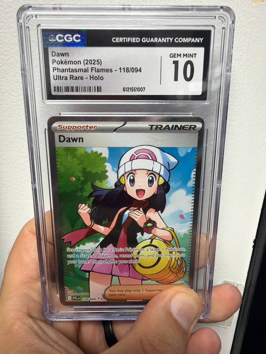 DAWN POKEMON 2025 PHANTASMAL FLAMES - 118/094 ULTRA RARE - HOLO CGC GEM MINT 10