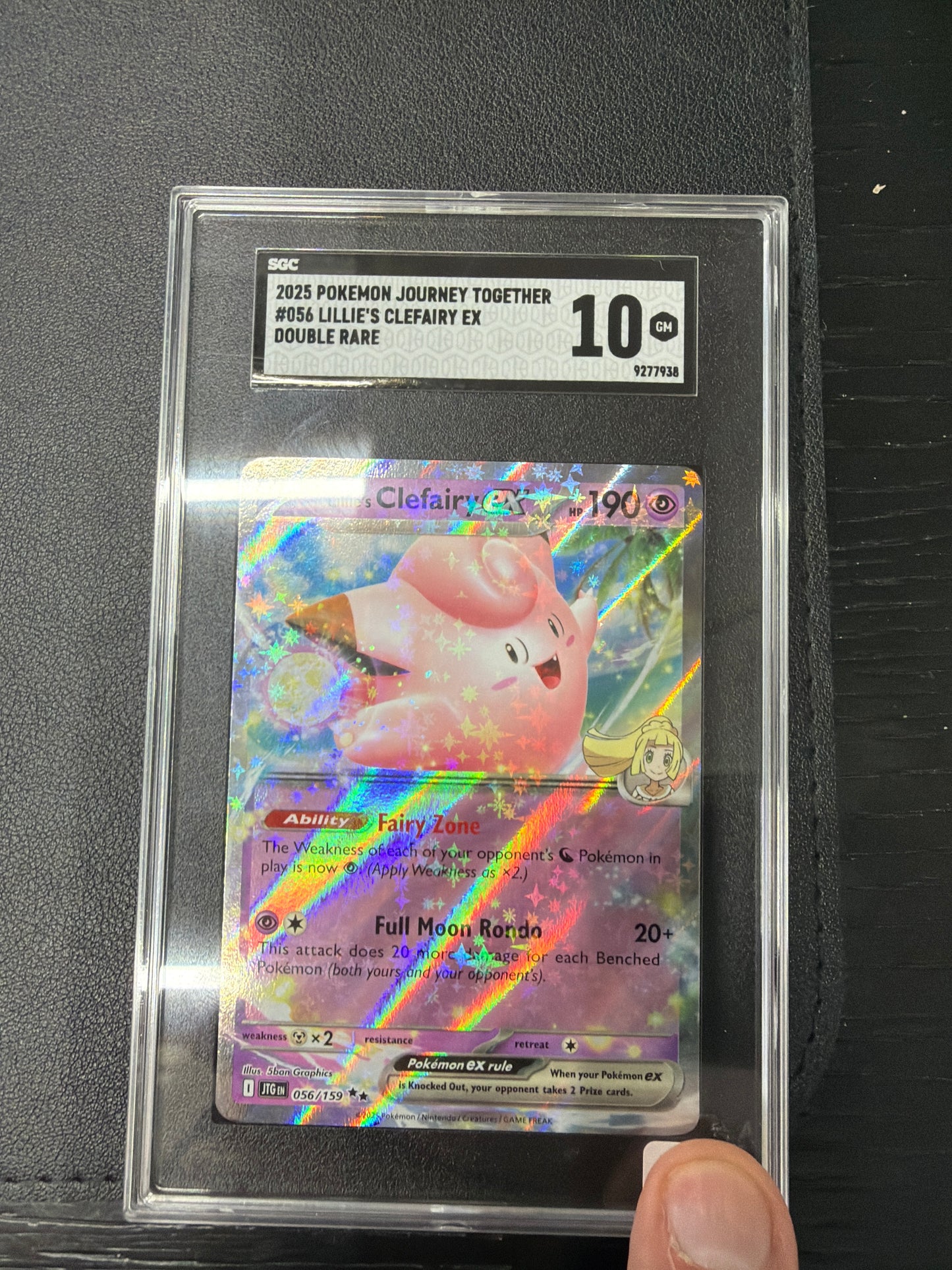 2025 POKEMON JOURNEY TOGETHER #056 LILLIE’S CLEFAIRY EX DOUBLE RARE SGC 10