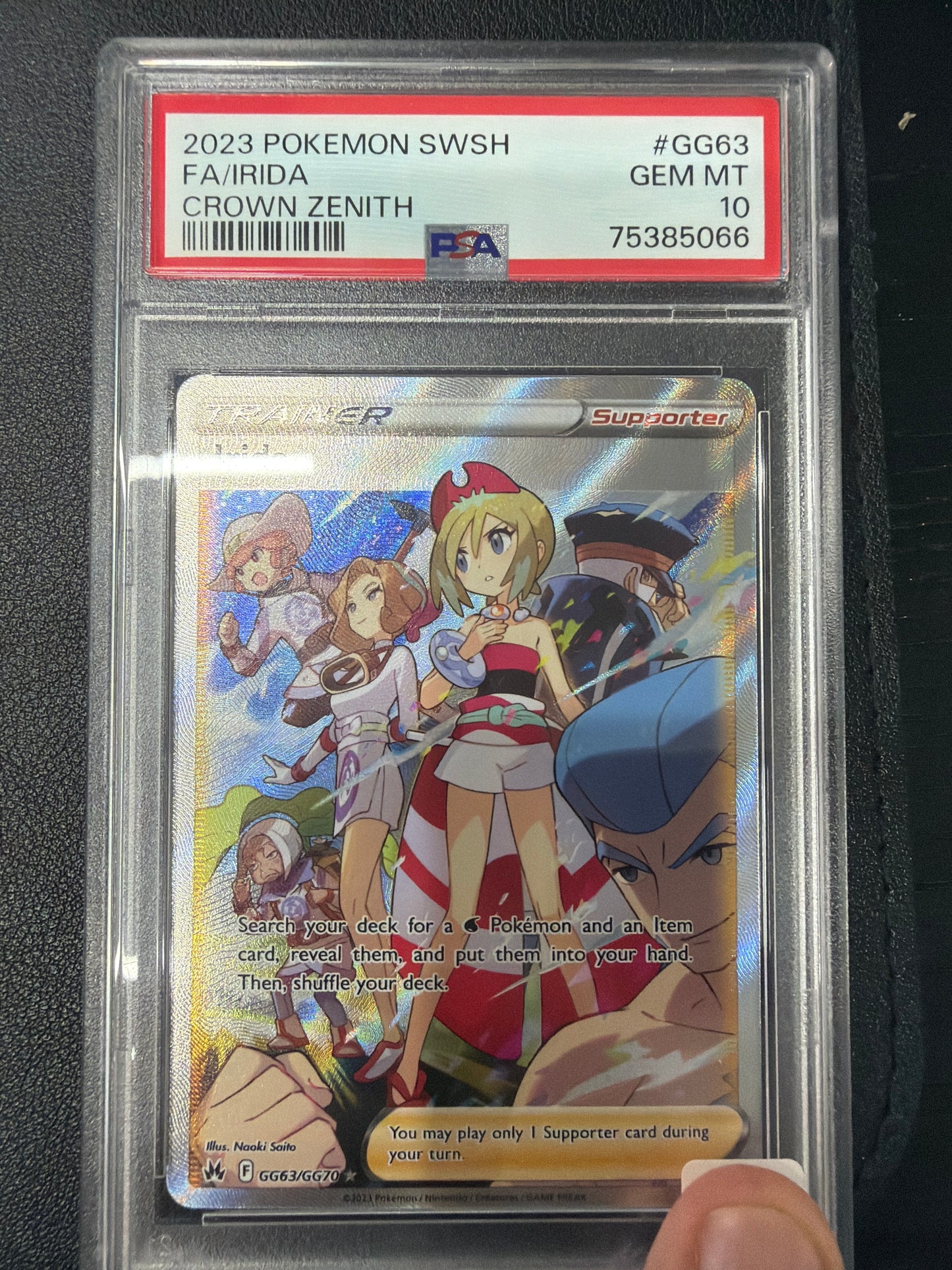 2023 POKEMON SWORD AND SHIELD CROWN ZENITH #GG63 FA/IRIDA PSA GEM MINT 10