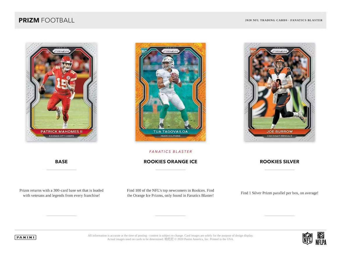 2020 Panini Prizm Football Blaster Box (Orange Ice Prizms) (Fanatics)