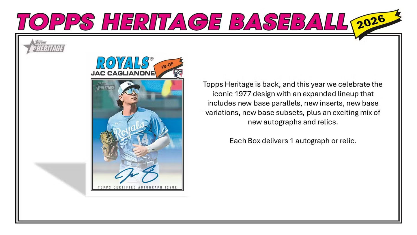2026 Topps Heritage Baseball Blaster Box