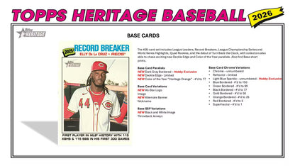 2026 Topps Heritage Baseball Blaster Box