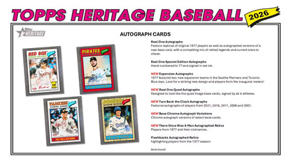 2026 Topps Heritage Baseball Blaster Box